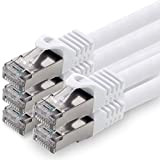 0,25m - Blanc - 5 pièces - Cat.7 Câble Ethernet (Set) - Cat 7 Câble Réseau RJ45 10000 Mo/s câble ...