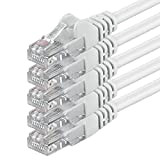 0,25m - blanc - 5 pièces - CAT6 Câble Ethernet Set - Câble Réseau RJ45 | 10 / 100 / ...