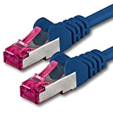 0,25m - bleu - 1 pièce - CAT6a Câble Ethernet Set - Câble Réseau RJ45 10000 Mo/s câble de Patch ...