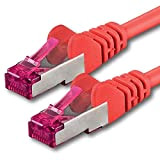 0,25m - Rouge - 1 pièce - CAT6a Câble Ethernet Set - Câble Réseau RJ45 10000 Mo/s câble de Patch ...