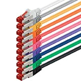 0,5m - 10 couleurs - 10 pièces - CAT6 Câble Ethernet Set - Câble Réseau RJ45 10/100 / 1000 Mo/s ...