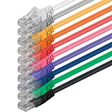 0,5m - 10 couleurs - 10 pièces - CAT6 Câble Ethernet Set - Câble Réseau RJ45 | 10 / 100 ...