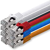 0,5m - 7 couleurs - 7 pièces - CAT.7 Câble Ethernet (Set) - CAT 7 Câble Réseau RJ45 10000 Mo/s ...
