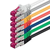 0,5m - 7 couleurs - 7 pièces - CAT6a Câble Ethernet Set - Câble Réseau RJ45 10000 Mo/s câble de ...