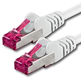 0,5m - blanc - 1 pièce - CAT6a Câble Ethernet Set - Câble Réseau RJ45 10000 Mo/s câble de Patch ...