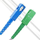 0,5m Câble à Fibre Optique pour Freebox Free, SC/APC vers SC/UPC Simplex Monomode OS2 9/125μm LSZH, Blanc (0,5m)