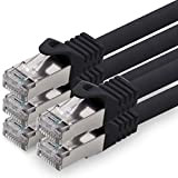 0,5m - noir - 5 pièces - CAT.7 Câble Ethernet (Set) - CAT 7 Câble Réseau RJ45 10000 Mo/s câble ...