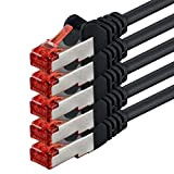 0,5m - Noir - 5 pièces - CAT6 Câble Ethernet Set - Câble Réseau RJ45 10/100 / 1000 Mo/s câble ...