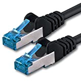 1,5m - noir - 1 pièce - CAT6a Câbles Ethernet - Câble Réseau RJ45 Internet | 10 / 100 / ...