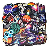 100PCS Rétro Vintage Stickers (Astronaute/Espace/Galaxie) Valise Autocollants pour Valise Voyage Skateboard Guitare Ordinateur Portable