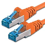 10m - orange - 1 pièce - CAT6a Câbles Ethernet - Câble Réseau RJ45 Internet | 10 / 100 / ...