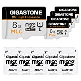 [10x Haute Endurance] Gigastone Industriel MLC Carte Mémoire 8 Go, Lot de 5 Cartes, pour Caméra de Surveillance, Dashcam, 4K ...