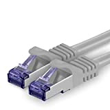 1aTTack.de Cat.7 Câble réseau 10m - Gris - 1 pièce Cat7 Câble Ethernet PoE Lan 10 Gb s S-FTP PIMF ...