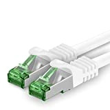1aTTack.de Cat.7 Câble réseau 1m - Blanc - 1 pièce Cat7 Câble Ethernet PoE Lan 10 Gb s S-FTP PIMF ...