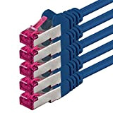 1m - bleu - 5 pièces - CAT6a Câble Ethernet Set - Câble Réseau RJ45 10000 Mo/s câble de Patch ...