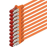 1m - orange - 10 pièces - CAT6 Câble Ethernet Set - Câble Réseau RJ45 10/100 / 1000 Mo/s câble ...