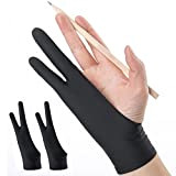 2 gants à deux doigts à couche unique (taille M) pour tablettes à dessin - Protègent l'écran, les dessins et ...