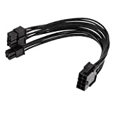 20cm PC CPU 8 Pin to 8 Pin+4Pin Power Supply Extension Cable (Black)