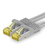 2m - Gris - 1 pièce - Cat.7 câble Patch Set, S/FTP (PiMF) Câbles réseau Ethernet LAN 10 Gigabit - ...