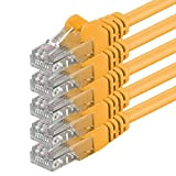 2m - jaune - 5 pièces - CAT6 Câble Ethernet Set - Câble Réseau RJ45 | 10 / 100 / ...