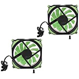 2PCs PC Cooling Fan, Computer Case Aperture Cooling Fan, Equipped with 8 Damping Feet at 4 Corners, Multi-Level Lighting, 11 ...