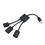 3 en 1 Adaptateur Micro USB HUB avec Alimentation électrique, Charge de Chargement OTG connecteur Adaptateur Cordon de câble hôte ...