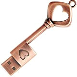 32 Go Clé USB 3.0, BorlterClamp Clef USB en Forme de Clé Rétro Métal avec Un Motif de Cœur d'amour ...