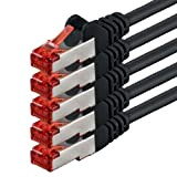 3m - noir - 5 pièces - CAT6 Câble Ethernet Set - Câble Réseau RJ45 10/100 / 1000 Mo/s câble ...