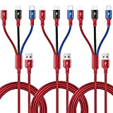 3Pcs Câble de Charge Multi 3A, ASICEN 1.5m 3-en-1 Câble USB Rapide avec Ports Lightning/Type-C/Micro-USB Compatible avec iPhone 13 12 ...