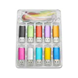 4 Go Lot de 10 Clés USB 2.0 Stockage Mémoire Stick Disque Flash USB Multicolore (4GB*10PCS)