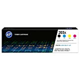 4-Pack Cartouche de 203X 203A Toner Compatible pour HP 203X 203A CF540X CF540A pour HP Color Laserjet Pro MFP M281fdw ...