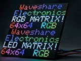 4096 LED Panneau Matriciel 64×64 Pixels RGB LED Couleur Display 3mm Pitch LED Module Support Arduino, Raspberry Pi, Luminosité Réglable, ...