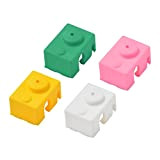 4Pcs Heated Block Cover Silicone Insulation Sock Case Part Pink/Yellow/Green/White for E3D-V6 Hotend Maintenance