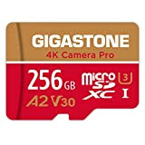 [5 Ans Récupération de données Gratuite] Gigastone Carte Mémoire 256 Go 4K Caméra Pro, Compatible avec GoPro Drone Switch, Vitesse ...