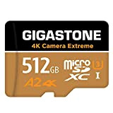 [5 Ans Récupération de données Gratuite] Gigastone Carte Mémoire 512 Go 4K Caméra Extreme, Professionnel pour GoPro Drone DJI Switch, ...