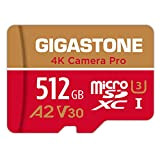 [5 Ans Récupération de données Gratuite] Gigastone Carte Mémoire 512 Go 4K Caméra Pro, Compatible avec GoPro Drone Switch, Vitesse ...