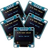 5 Pièces 0,96 Pouces Module OLED 12864 128x64 Carte d'Affichage Auto-Lumineuse Série IIC I2C du Pilote Compatible avec Arduino Raspberry ...