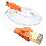 5m Câble Ethernet, Cat 8 Câble de Réseau Grande Vitesse 40Gbps 2000MHz, Câble Lan Plat avec Connecteur RJ45 pour Routeur,Modem, Switch,Console ...