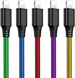 [5Pack] Cable Phone Chargeur Phone 2m PVC Câble USB Charge Rapide Câble Cordon Compatibilité pour phone 12 11 XS Max ...