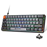 60% Mini Clavier de Jeu Mécanique Brown Switch, RGB Rétroéclairé Filaire Type C Compact Portable 62 Touches Gaming Keyboard pour ...