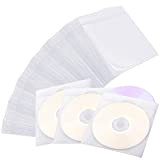 600PCS CD DVD Sleeve, PUDSIRN Premium CD Double Face Recharge Plastic Sleeve pour CD et DVD Storage Binders (Blanc)