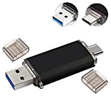 64 Go Clé USB 3.0,Clé USB 3.0 64Go Rapide Clef,Clé USB à Double connectique,pour Smartphones,tablettes,des Ordinateurs,Noir