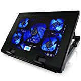 AABCOOLING NC71 - Laptop Cooler avec 5 Ventilateurs, Inclinaison Réglable et Rétroéclairage Bleu, Refroidissement PC Portable, Refroidisseur Ordinateur Jusqu'à 15,6 ...