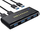 ABLEWE USB 3.0 Switch, 4 Ports USB 3.0 KVM Switch Commutateur KVM pour 2 PC, 2 entrées 4 sorties pour ...