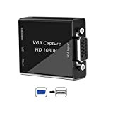 ABUNRO Carte de capture VGA vers USB avec entrée micro prise en charge vidéo Full HD 1080p pour les jeux, ...
