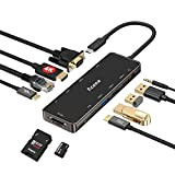 Aceele Hub C Adaptateur, USB C 11 en 1 avec Ports HDMI et VGA 4K, Port LAN Ethernet RJ45, Port ...