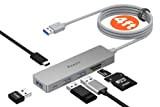 Aceele Hub USB 3.0 6 Ports, Ultra-Fin avec câble étendu de 4FT, SuperSpeed 5 Gbps, Port de Lecture SD/TF, Micro ...