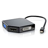 Adaptateur 3 en 1 Mini DisplayPort vers HDMI VGA ou DVI - Adaptateur vidéo 3 en 1 - PC MAC ...