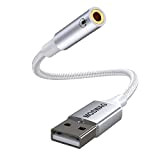 Adaptateur Audio MOSWAG 20 cm USB vers Prise Casque 3,5 mm, Prise en Charge Casque TRRS 4 Broches USB 3,5 ...