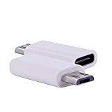 Adaptateur convertisseur USB C 3.1 Femelle vers Micro USB mâle, pour la Charge et Les données, Blanche